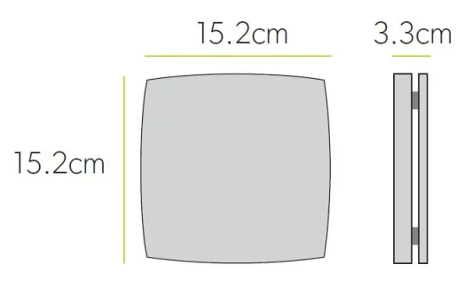 Hib Breeze Th Fan, Matt Silver 15.2 X D3.6 technical drawing - Image 2