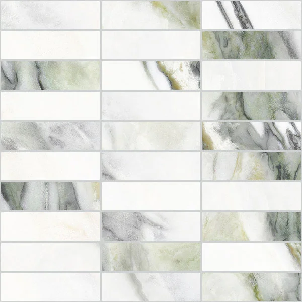 European Tiles Charmo Calacatta Green Brick Pattern 30 X 30cm Polished Wall Tile (sold Per Piece)