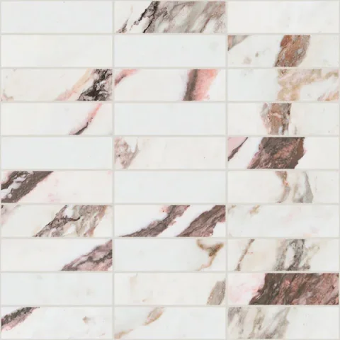 European Tiles Charmo Calacatta Pink Brick Pattern 30 X 30cm Polished Wall Tile (sold Per Piece) detail view - Image 3