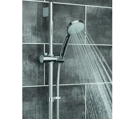 Vado Eris Slide Rail Shower Kit With Round 3 Function Rub-clean Shower Handset, 700mm Slide Rail And 150cm Shower Hose Chrome detail view - Image 3