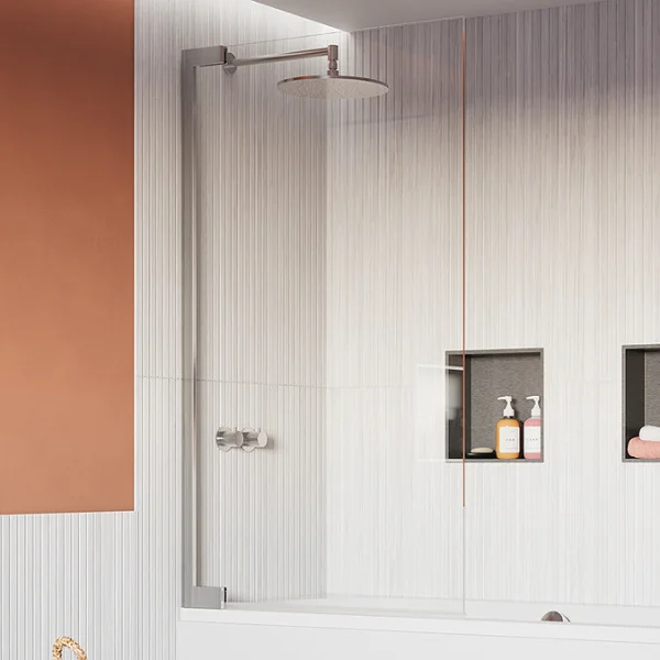 Crosswater Asura 8mm Hinged Bath Screen 900 Chrome