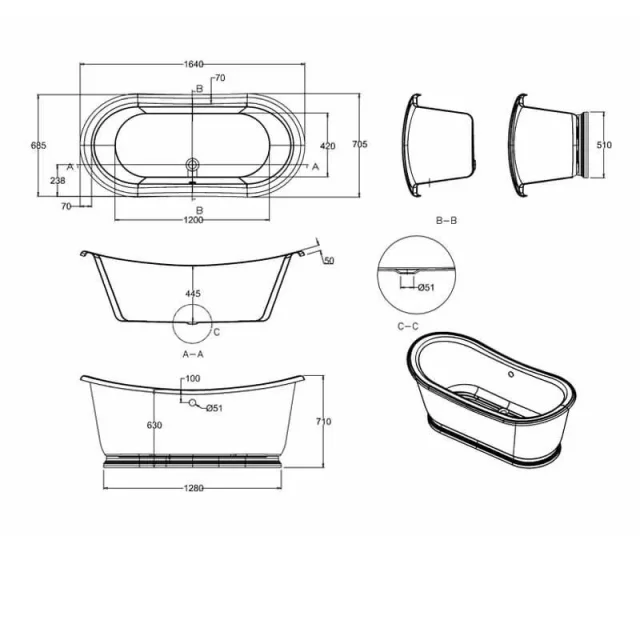 Burlingtonadmiral 1650mm technical drawing - Image 3