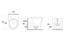 Cubico Zodiac Rimless Pan & Seat technical drawing - Image 2