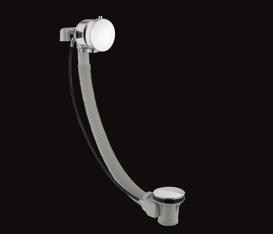 Just Taps Free Flow Bath Filler With Pop Up Waste System 105cm Chrome product image - Image 1