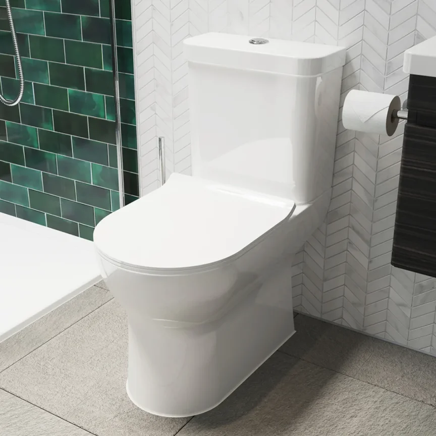 Saneux Air Close Coupled Open Back Wc Pan - Rimless detail view - Image 2