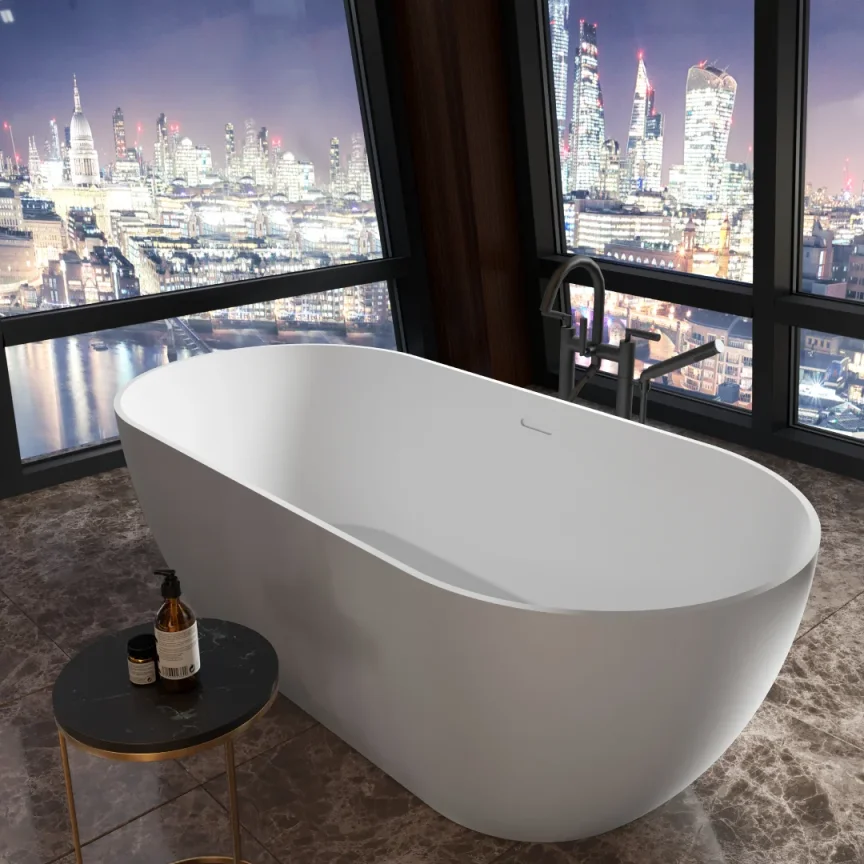 Saneux Lola 1700x800mm Freestanding Bath detail view - Image 3