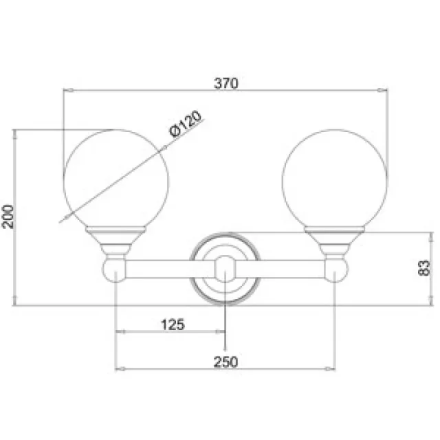 Burlington Edwardian Single Eliptical Light technical drawing - Image 2