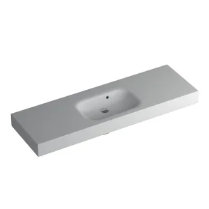 Faeber Infinite S1 Pearl 1500mm Single Central Wall Hung Basin White Matt