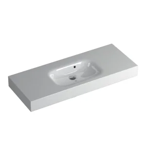 Faeber Infinite S1 Pearl 1200mm Single Central Wall Hung Basin White polished