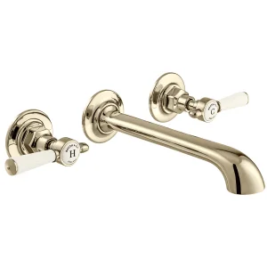 Booth & Co. Wall Mounted Basin Mixer Nickel & Crackled White
