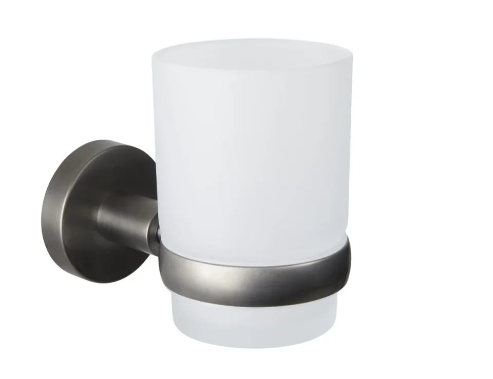 Just Taps Vos Tumbler Holder Brushed Black product image - Image 1