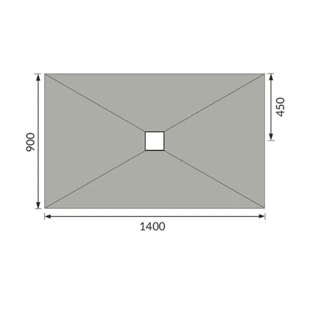 Abacus Elements Level Access Kit Square Drain 14x9 Centre technical drawing - Image 2