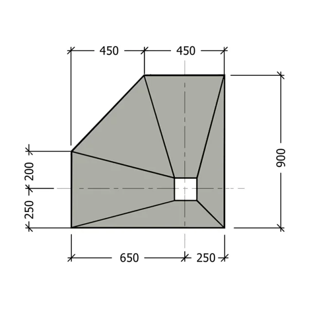 Abacus Elements Shower Tray 9x9 Penta technical drawing - Image 2