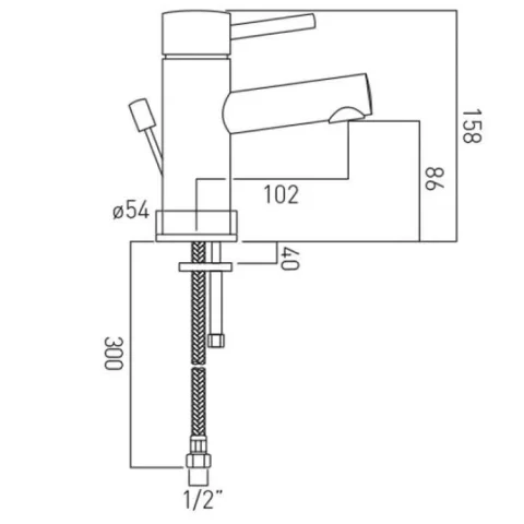 Vado Zoo Mono Basin Mixer Single Lever Deck Mounted With Pop-up Waste And Honeycomb Flow Regulator Chrome detail view - Image 5
