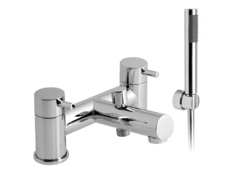 Vado Zoo 2 Hole Bath Shower Mixer Deck Mounted With Shower Kit Chrome detail view - Image 2