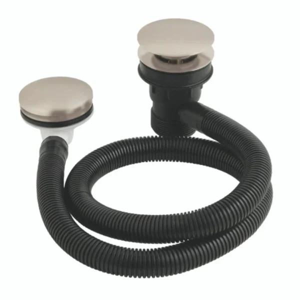 Bc Designs Push down concealed bath waste & overflow, slotted Brushed Nickel