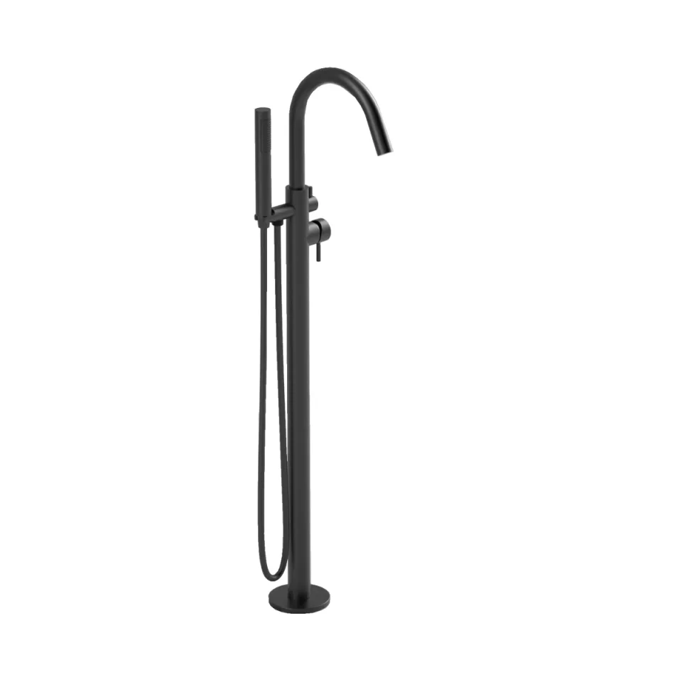 Ava Trend Floor Mounted Bath Shower Mixer - Brushed Black detail view - Image 3