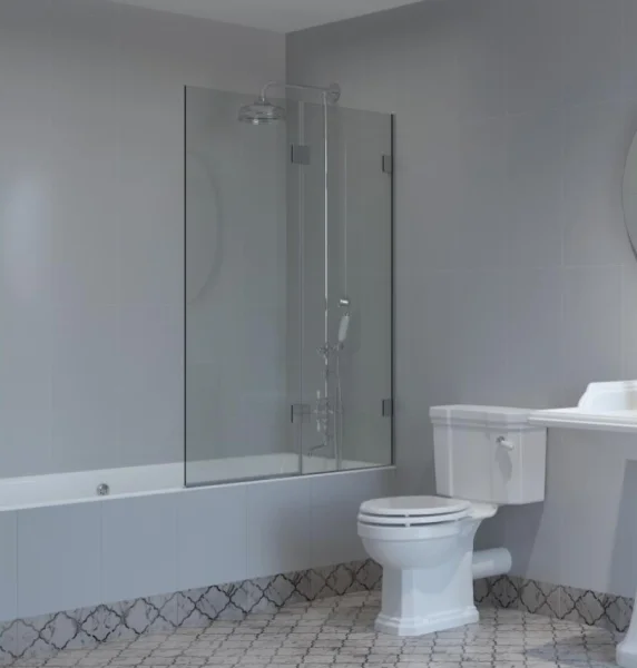 Shower Lab View 14.2f Standard-square Top Two Panel Folding Hinged Bath Screen 1004-1024 X 1500