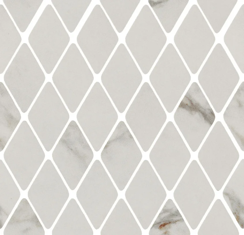 European Tiles Charmo Calacatta Pink Diamond Mosaic 31 X 33.5cm Polished Wall Tile (sold Per Piece) product image - Image 1