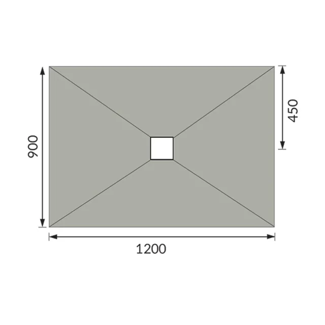 Abacus Elements Shower Tray 12x9 Centre technical drawing - Image 2