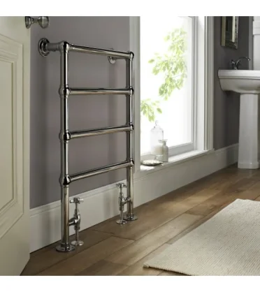 Vogue Ballerina FW - BR Towel Radiator Heating Only - Chrome 938X575 detail view - Image 3