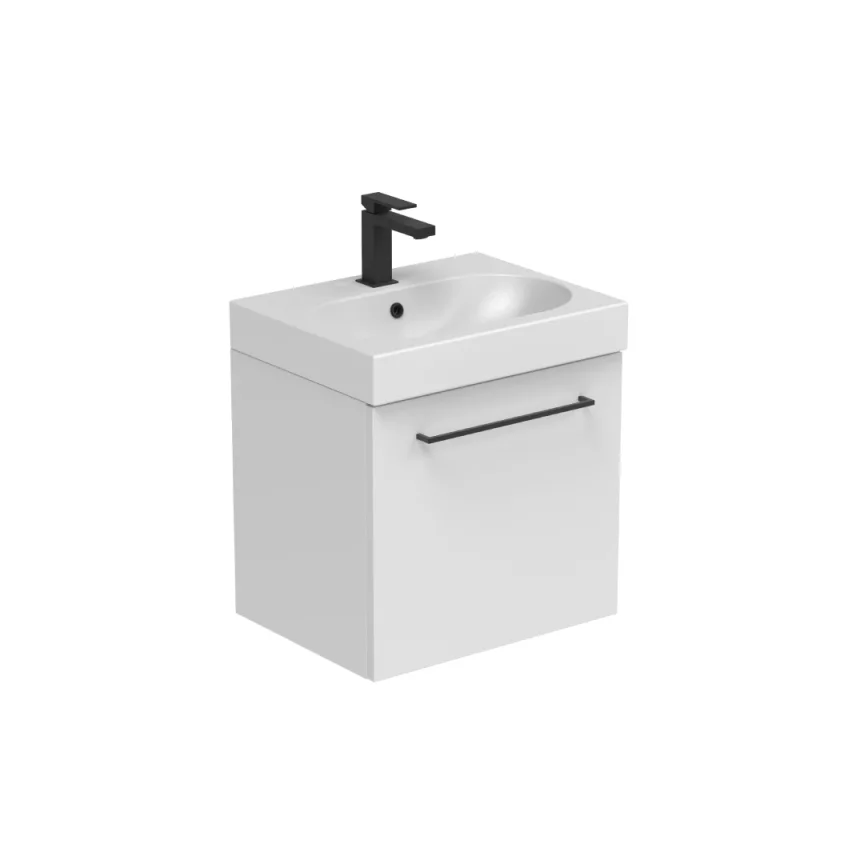 Saneux Austen 50cm 1 Drawer Wall Mounted Unit - Matte White product image - Image 1