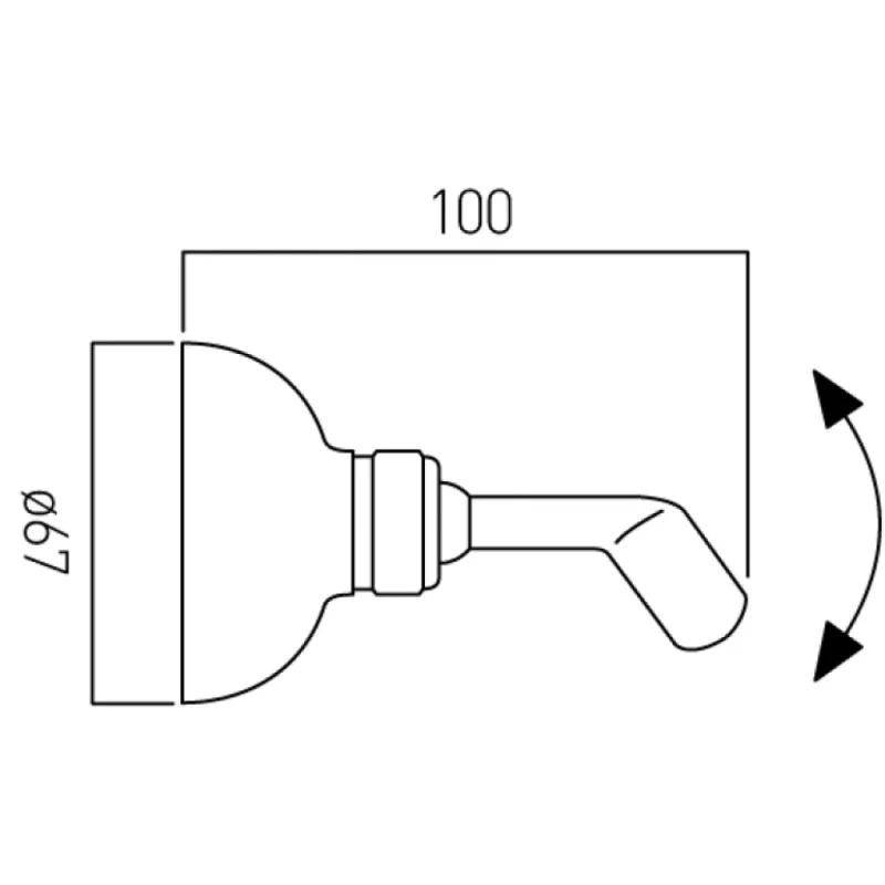 Vado Wall Mounted Shower Bracket Chrome technical drawing - Image 3