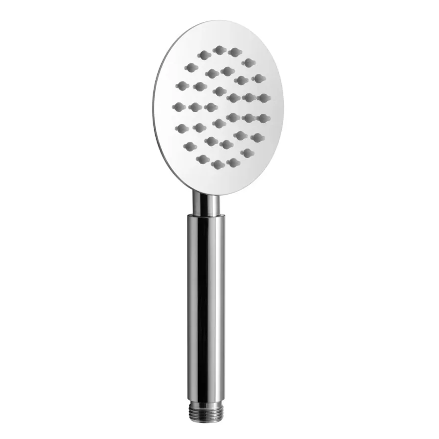 Vado Aquablade 100mm Round Single-function All Metal Rub-clean Shower Handset With Cool Touch Handle Chrome product image - Image 1