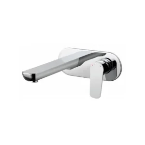 Vado Photon 2 Hole Basin Mixer Single Lever Wall Mounted With Oval Back Plate And Honeycomb Flow Regulator Chrome