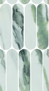 European Tiles Charmo Calacatta Green Oval Mosaic 19.5 X 37cm Polished Wall Tile (sold Per Piece)