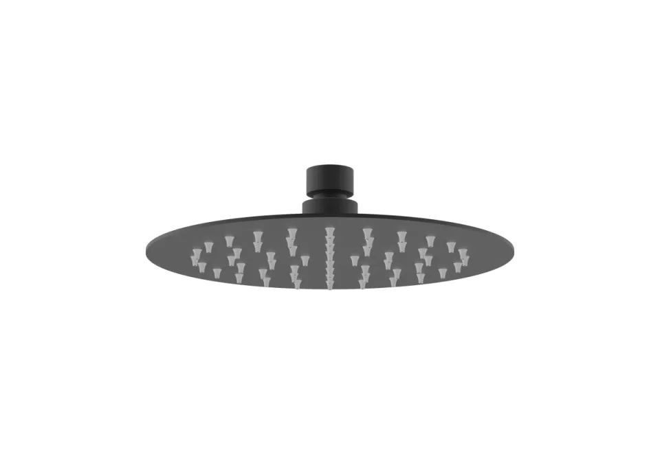 Saneux Cos 200x2mm Slim Round Shower Head - Matte Black product image - Image 1