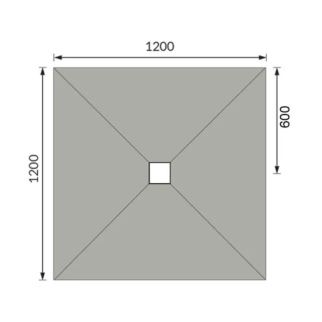 Abacus Elements Level Access Kit Square Drain 12x12 Centre technical drawing - Image 2