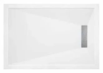 London Showers  Linear 900 x 800mm Tray & Waste - White product image - Image 1