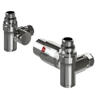 Eastbrook 15mm Corner Dual Fuel Trv & Lockshield Valve Chrome product image - Image 1