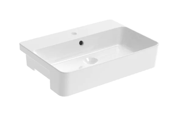 Saneux Sienna 56x41cm Square Semi-recessed Washbasin 1th