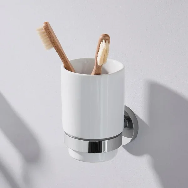 Crosswater Central Tumbler Holder Single Chrome detail view - Image 6