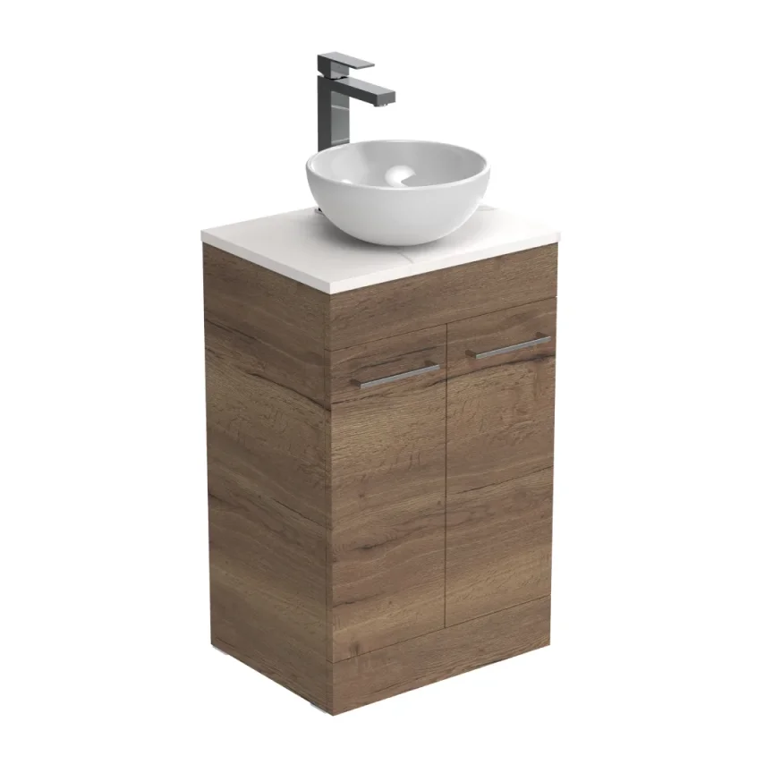 Saneux Austen 60cm 2 Door Floor Standing Unit - English Oak product image - Image 1