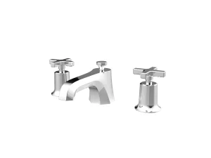 Saneux Cromwell 3 Piece Cross Handle Basin Mixer & Waste - Chrome