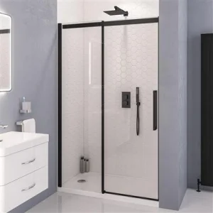 Eastbrook Corniche 2000x1100 8mm Semi-frameless Sliding Door Matt Black