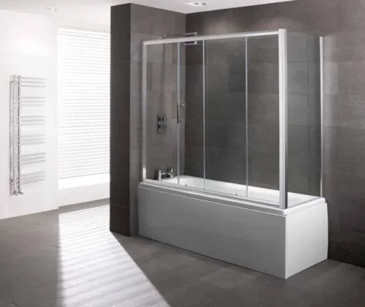 Eastbrook Volente 740x1475 Overbath End Panel Ec Glass Chrome Profiles product image - Image 1