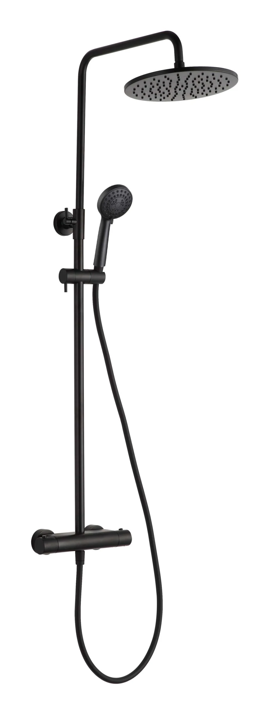 Just Taps Thermostatic Bar Valve With 2 Outlets Adjustable Riser Matt Black