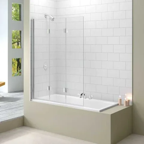 Merlyn 3 Panel Folding Bathscreen 1400 X 1500mm detail view - Image 2