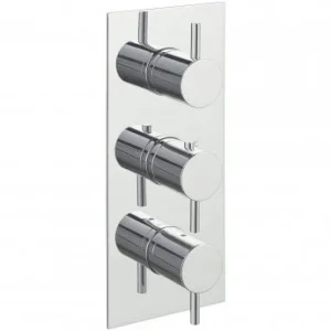 Just Taps Florence Thermostatic Concealed 3 Outlet Shower Valve Vertical Chrome