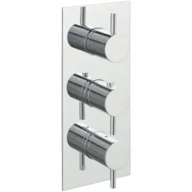 Just Taps Florence Thermostatic Concealed 3 Outlet Shower Valve Vertical Chrome product image - Image 1