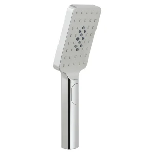 Vado Nebula 80mm X 115mm Rectangular 3 Function Rub Clean Shower Handset With Push Button Control Chrome