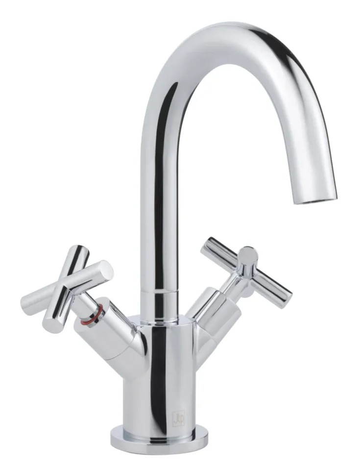 Just Taps Solex Mono Deck Mounted Swivel Spout Basin Mixer With Pop Up Waste Chrome product image - Image 1