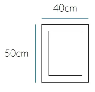 Hib Emma Mirror H50 X W40cm technical drawing - Image 2