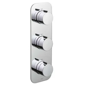 Vado Tablet Altitude 3 Outlet 3 Handle Concealed Thermostatic Valve Vertical Chrome