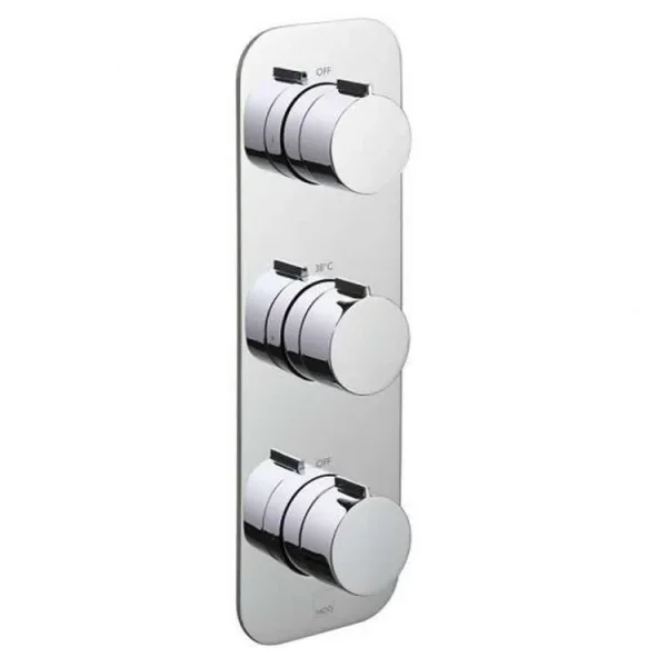 Vado Tablet Altitude 3 Outlet 3 Handle Concealed Thermostatic Valve Vertical Chrome product image - Image 1