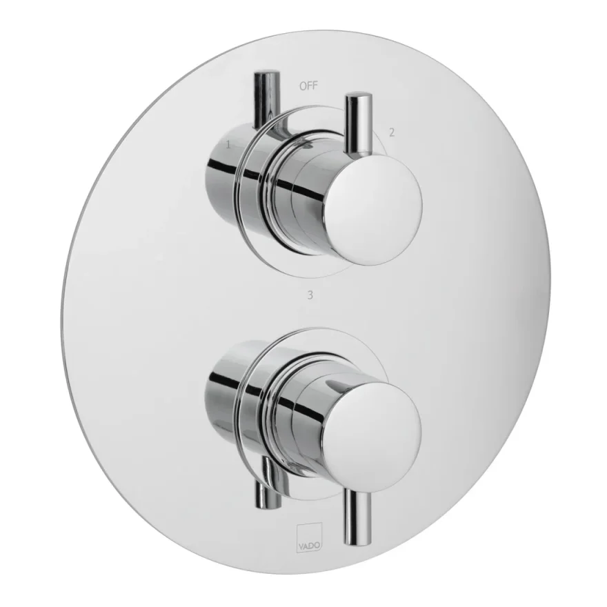 Vado Dx Celsius 3 Outlet 2 Handle Concealed Thermostatic Valve Round Backplate Chrome product image - Image 1
